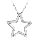 Velvet Moon Silver Crescent Moon Star Necklace