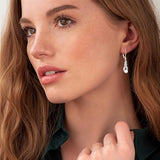 6mm Freshwater Cultured Pearl Infinity Leverback Dangle Earrings