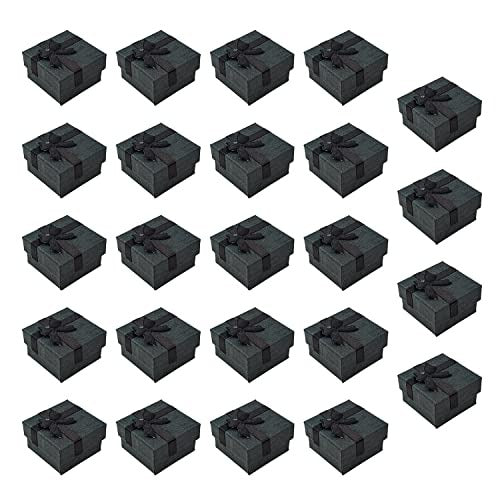 24PCS Cardboard Ring Box Set for Wedding Ceremony and Jewelry Gifting