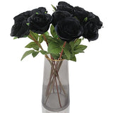 12 Pcs Silk Faux Green Rose Bouquet for Spring Home Decoration