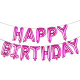 Happy Birthday Aluminum Foil Banner Balloons Set