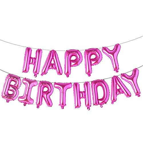 Happy Birthday Aluminum Foil Banner Balloons Set