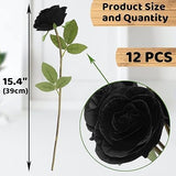 12 Pcs Silk Faux Green Rose Bouquet for Spring Home Decoration