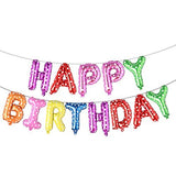 Happy Birthday Aluminum Foil Banner Balloons Set