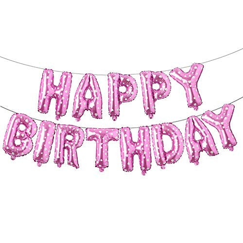 Happy Birthday Aluminum Foil Banner Balloons Set