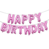 Happy Birthday Aluminum Foil Banner Balloons Set