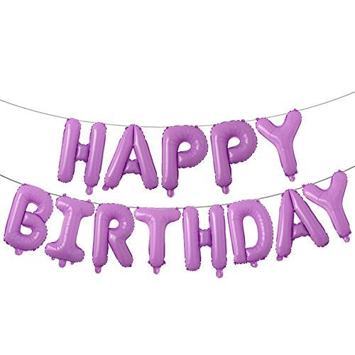 Happy Birthday Aluminum Foil Banner Balloons Set