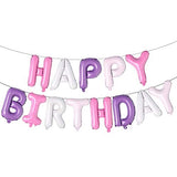 Happy Birthday Aluminum Foil Banner Balloons Set