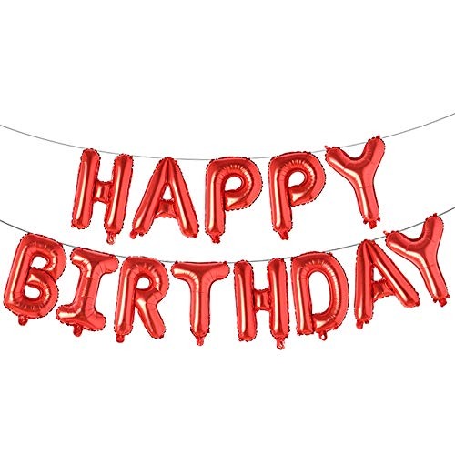 Happy Birthday Aluminum Foil Banner Balloons Set
