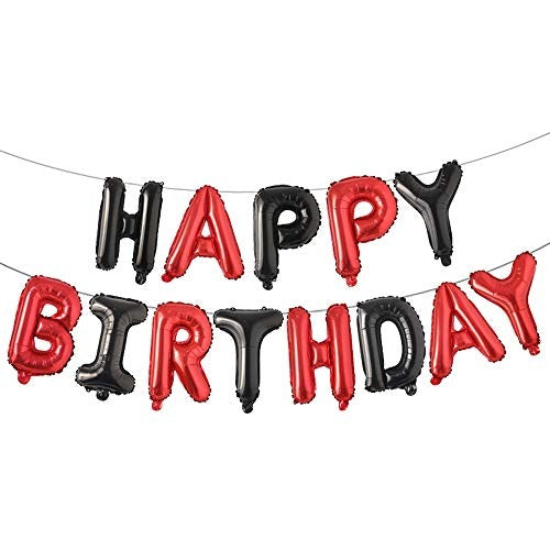 Happy Birthday Aluminum Foil Banner Balloons Set