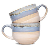 Large Ceramic Coffee Mug Set of 2 Stoneware Jumbo Latte Mugs