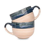 Large Ceramic Coffee Mug Set of 2 Stoneware Jumbo Latte Mugs