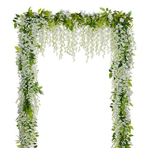 4Pcs 28.8ft Wisteria Artificial Flowers Garland Vine