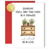 Funny Romantic Anniversary Card with Envelope and Sticker