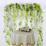 4Pcs 28.8ft Wisteria Artificial Flowers Garland Vine
