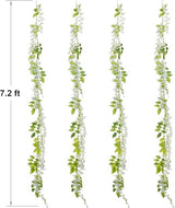 4Pcs 28.8ft Wisteria Artificial Flowers Garland Vine