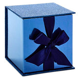 Small Glitter Gift Box with Bow and Shredded Paper Fill
