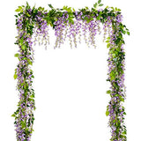 4Pcs 28.8ft Wisteria Artificial Flowers Garland Vine