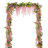 4Pcs 28.8ft Wisteria Artificial Flowers Garland Vine