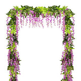 4Pcs 28.8ft Wisteria Artificial Flowers Garland Vine
