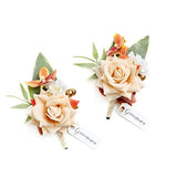 2pcs Artificial Groom Groomsmen Wedding Boutonniere Set