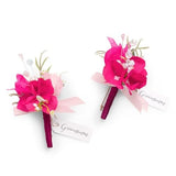 2pcs Artificial Groom Groomsmen Wedding Boutonniere Set
